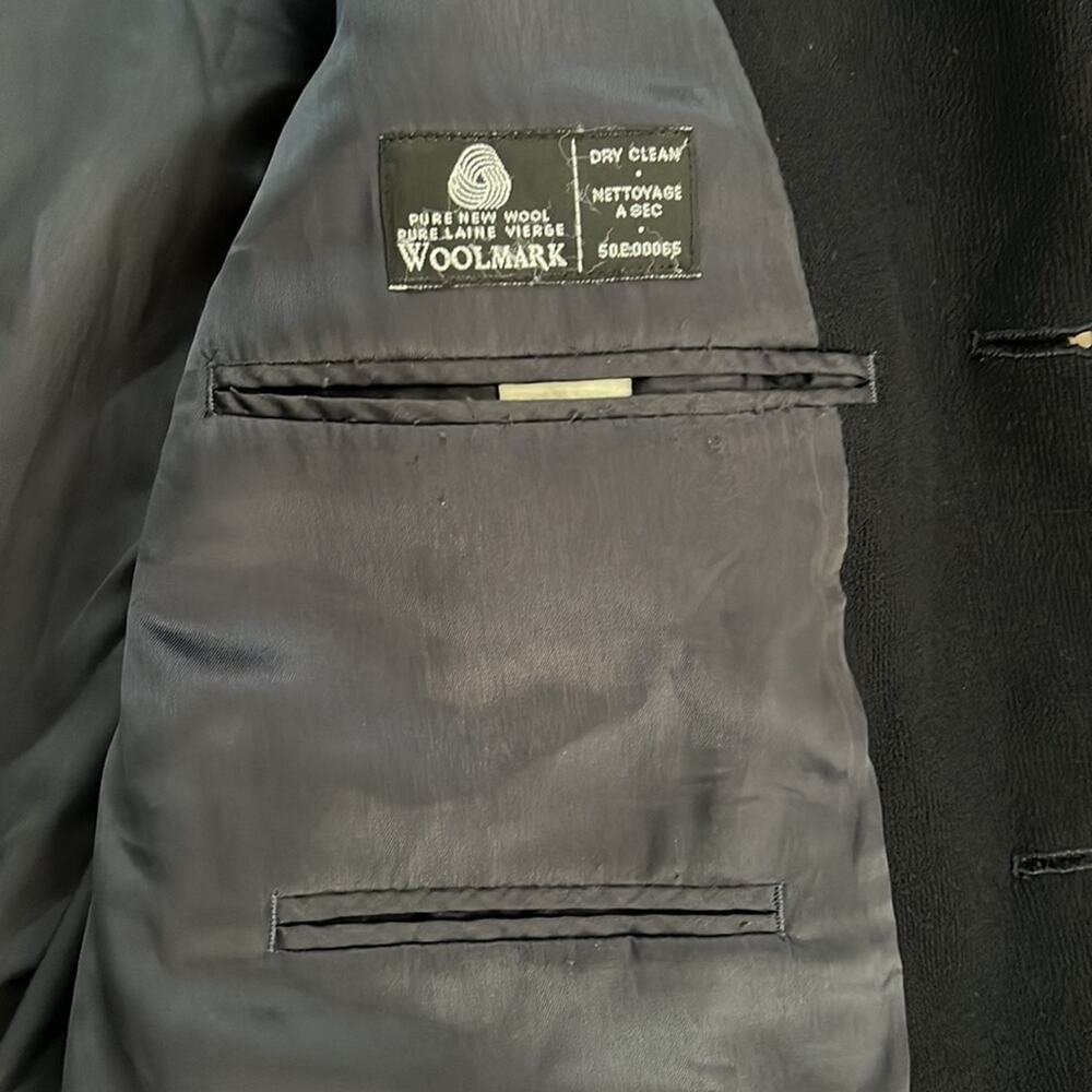 Vintage Calvin Klein Mens Classic Navy 3 Button Wool Blazer/Sports Coat Size 44R - Picture 4 of 13